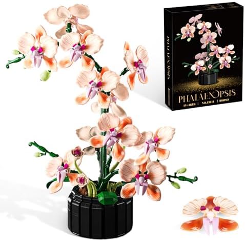 Lodikisbay Orchid Building Set, Botanical Collection Flower Building Block Set, Compatible with Lego Flowers, Artificial Flowers Plant Gifts for Adults Home and Office Desk Decor (866PCS)