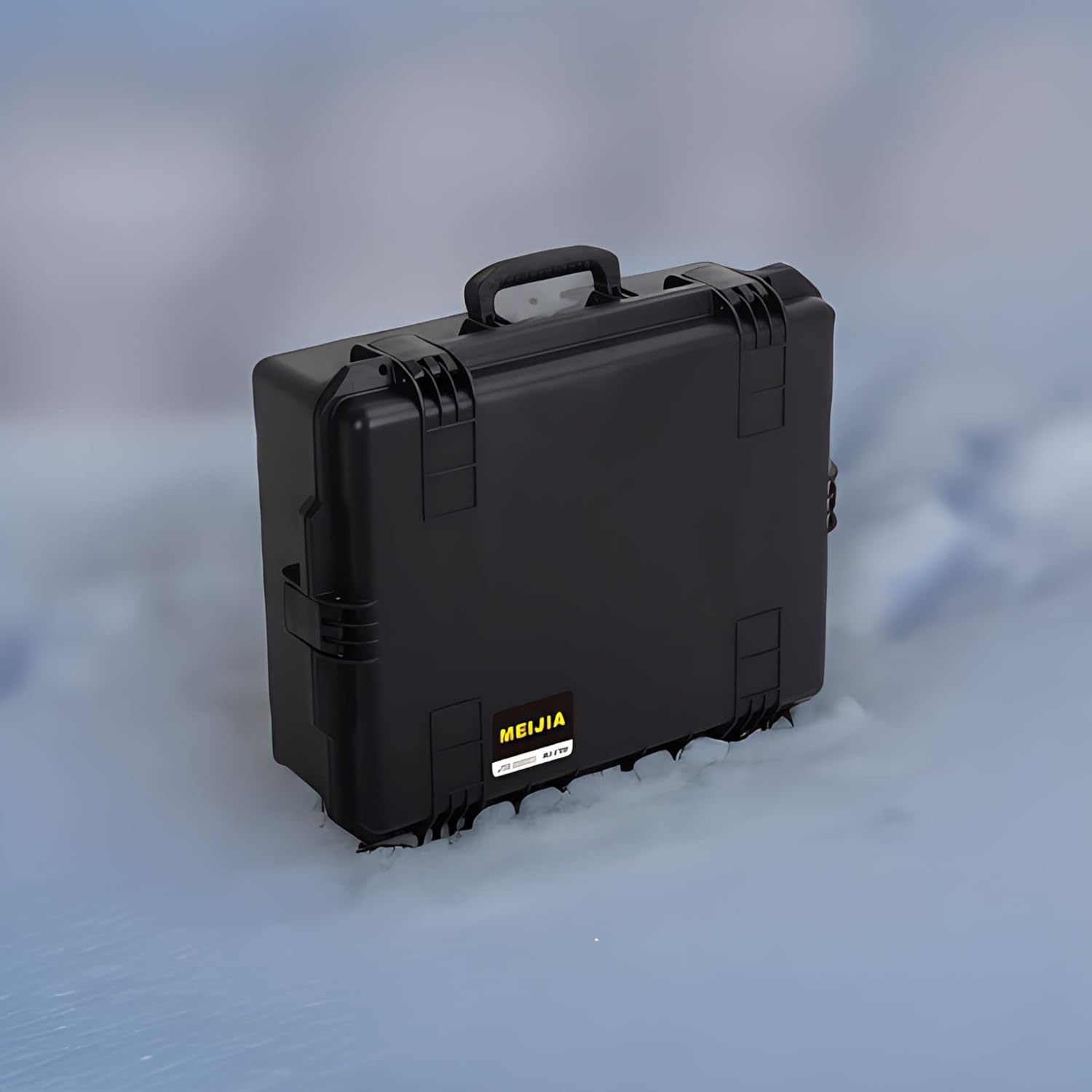 MEIJIA Premium Portable All Weather Heavy Duty Waterproof Hard Compact Camera Case with Customizable Fit Foam, Lightweight Design,24.6"X19.7"X8.6",Black - Image 4