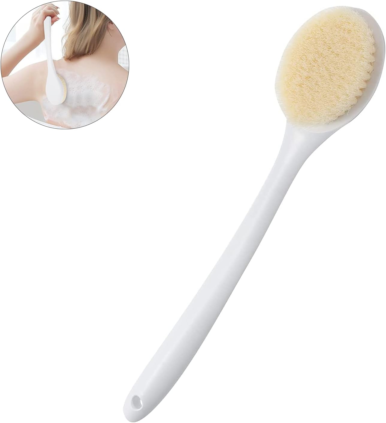 Bath Body Brush with Bristles, Back Scrubber for Shower for Men Women