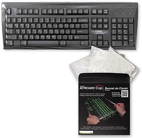 [3 Pack] Universal Fully Covered Flat Style 0.025mm Wipeable Superb Tactile Feeling Waterproof Anti-Dust Keyboard Cap Cover for Desktop Keyboard with Numeric Hospital/Dentist Use