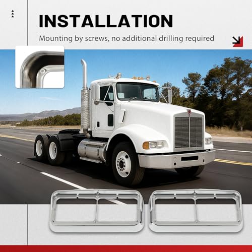 Image of HECASA Headlight Bezel w /Visor Compatible with T400 T600 T800 W900B W900L
