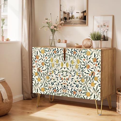 SIGNWIN Sideboard Buffet Cabinet, Kitchen Storage Cabinet with 2 Doors, Colorful Zen Flower Garden Pattern, Cupboard Console Table for Dining Room - 35' L x 18' W x 29' H