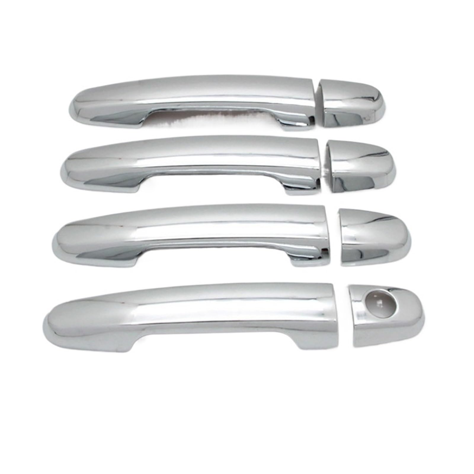 CNMNDE Car Door Handle Cover Trim,Fit For Citroen, C1 MK2 2015-2019 Styling Accessories Chrome car Door Handle Exterior Trim(Silver 0 Button)