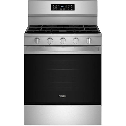 Whirlpool WFGS5030RS 30-Inch 5.0 cu. ft. Freestanding Gas Range with Storage Drawer – Stainless Steel