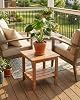 Kibaso-Adirondack Outdoor Side Table, 2-Tier HDPE Outdoor End Table, Weather Resistant Easy Maintenance, Small Patio Side Table for Patio, Pool, Porch, Garden, Lawn, and Living Room (1, Rustic Teak) #1