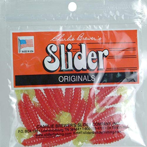 Slider Crappie Panfish Grub, 18, 1.5in, Red/Chartreuse, CSGF9
