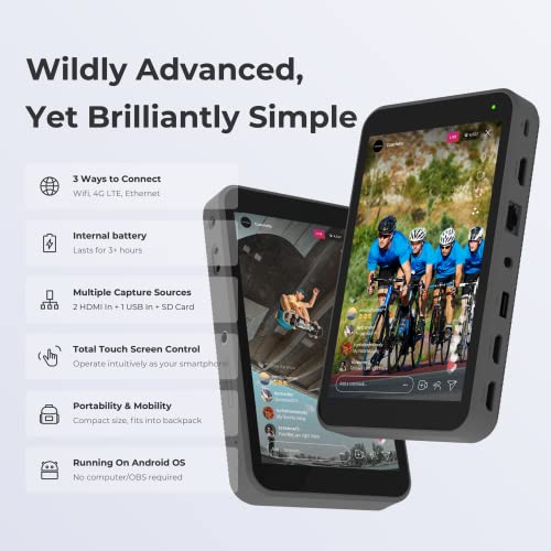 Image of YoloLiv Instream, Vertical Live Video Streaming Equipment | Encoder, Monitor, Recorder, Switcher, 7 inch Touchscreen LCD Display,Stream at up to 1080p60, Supports H.264,for Instagram,Tiktok