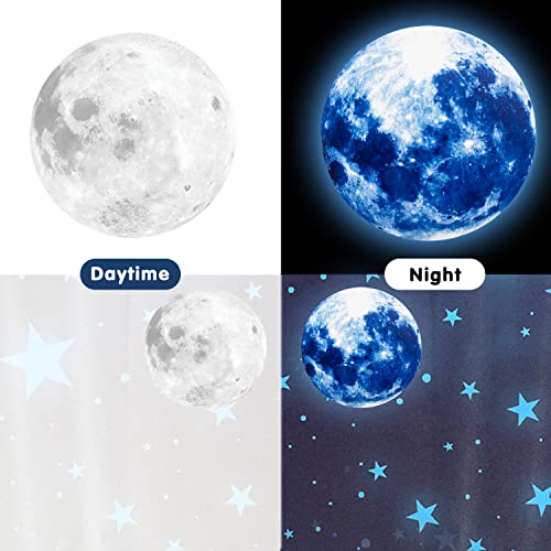 GWAWG Glow in the Dark Stars, Luminous Fluorescent Stars Moon Wall Sticker Kids Room Stars Dot Decoration - Image 2