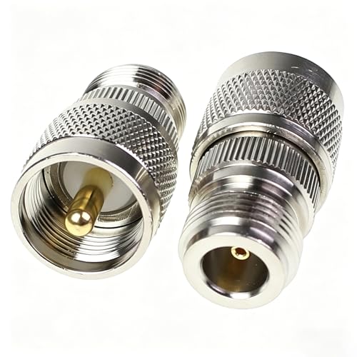 Adaptador RF tipo N hembra a PL259 con materiales resistentes para transmisiones coaxiales