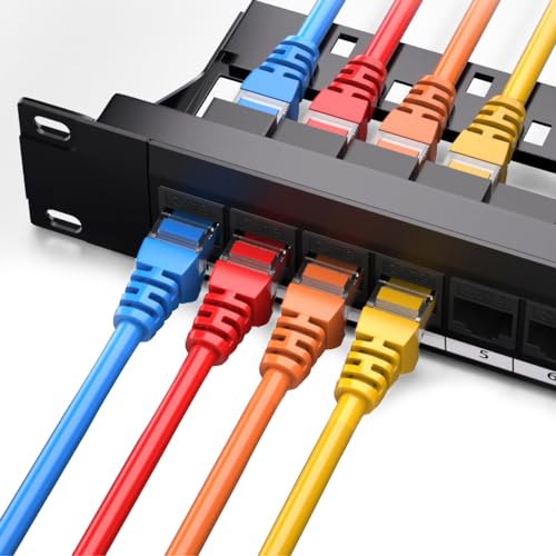 Cat6 Panel De Parcheo, Rj45 Cable De Red Puerto Conector Recto Marco De GestióN De Cables, TransmisióN Estable De Alta Velocidad, Duradera, para La Oficina, Uso Industrial Etc (24 Port 1U Rack)