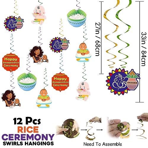 Image of Party Propz Shubh Annaprashan Decoration Items Swirls - 12Pc Annaprasana Decoration Items, Rice Ceremony Swirls and Cutouts, Rice Ceremony Decorations Items(Cardstock)