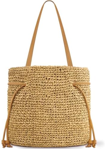Hand Woven Straw Purses for Women 2025, Adjustable Large Beach Ba...
