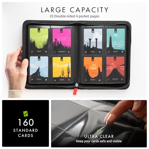 Image of Vault X 4 Pocket Zip Binder, 160 Cards, Exo-Tec Material, 20 Side-Loading Pages (Red)