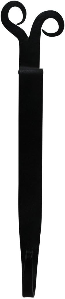 Renovators Supply Manufacturing Stocking Holders for Mantle 10" Black Wrought Iron Christmas Stocking Holders with Ram Horn Tip