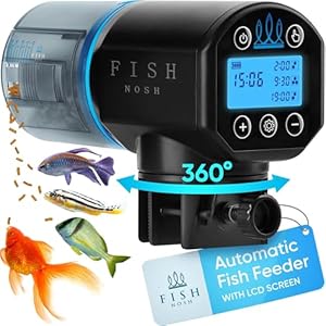 FISHNOSH Automatic Fish Feeder for Aquarium – New Generation 2025, Auto Food Dispenser with Timer for Small Tank, Big Aquariums & Pond (Blue)