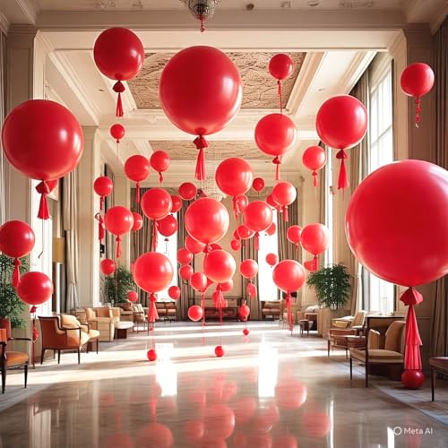 Image of Rk Balloons Big Size 36 Inch Jumbo Giant Balloons For Birthday, Anniversary, Engagement, Baby Shower, Welcome Party & All Festivals (Pack of 2, Red)