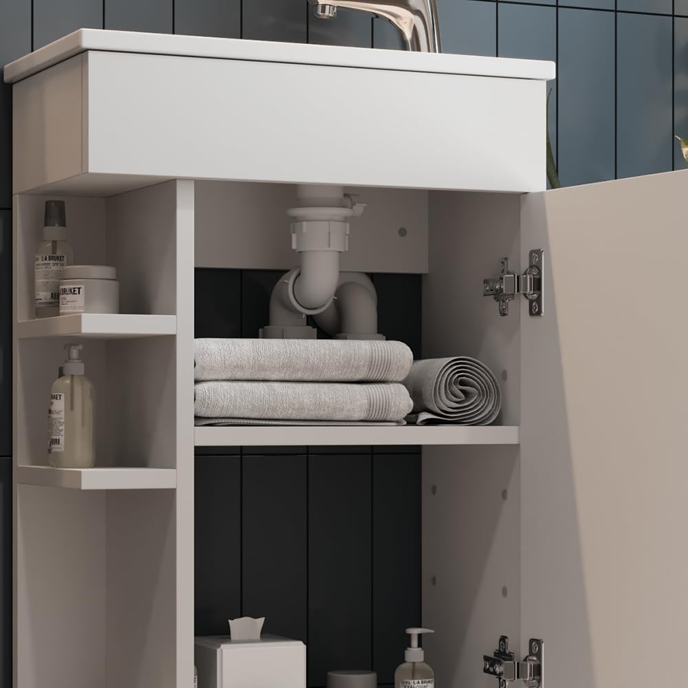 Vicco Ensemble de Meubles de Salle de Bain Amadeo, Blanc 50 cm