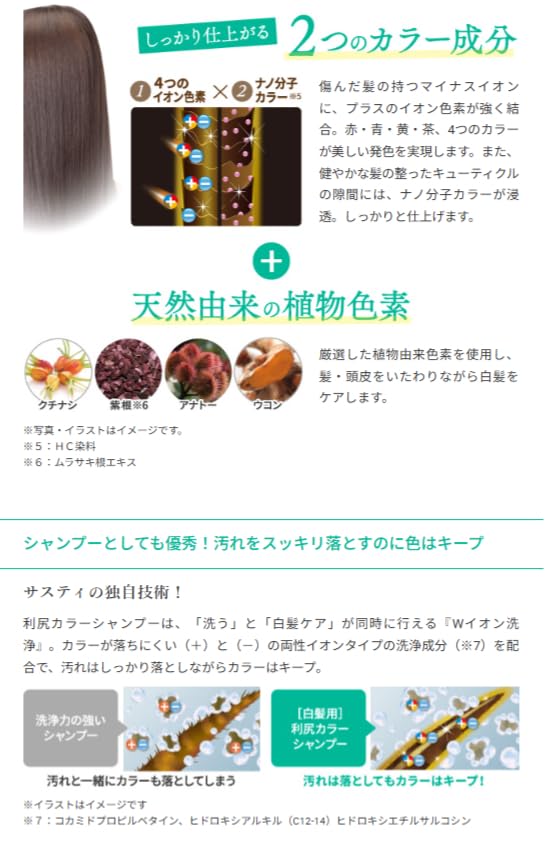 Amazon | Sastty[白髪用] 利尻カラーシャンプー 200ml(ブラック
