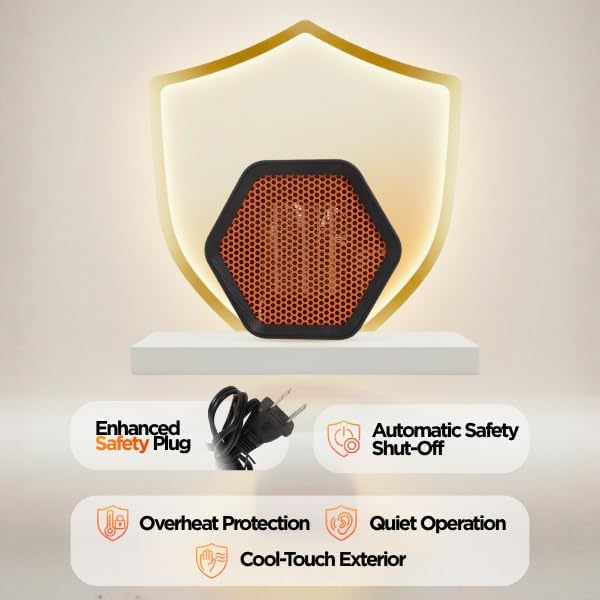 Calefactor Eléctrico Portátil Cerámico PTC 1000W 240V miniatura 4