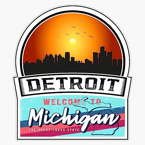Magnet Detroit Welcome To Michigan The Great Lakes State Michigan State And Cities Series -11 Magnet Vinyl Decal Sticker 5