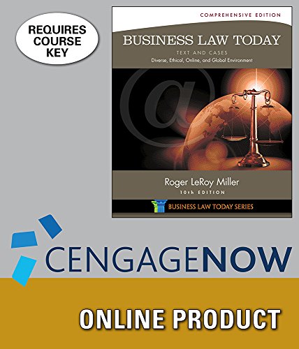 CengageNOW for Miller's Business Law Today, Comprehensive, 10th Edition