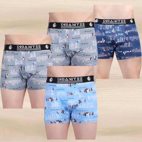Image of Men's Nylon Stretch Printed Trunk | Ultra-Soft, Breathable Innerwear for Men | Stylish & Supportive Fit