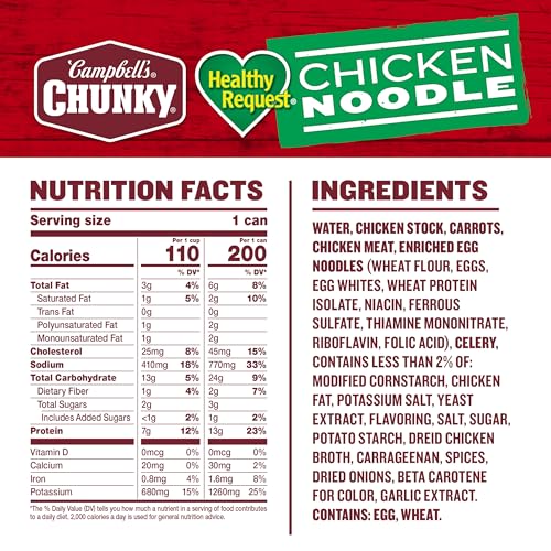 Campbell's Chunky Healthy Request Chicken Noodle Soup, 16.1 oz Can (8 Pack) image 2