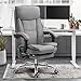 TonghuaS Reclining Massage Office Chair with Footrest, High Back Ergonomic Executive Chair with Heating and Vibration Function(Grey)
