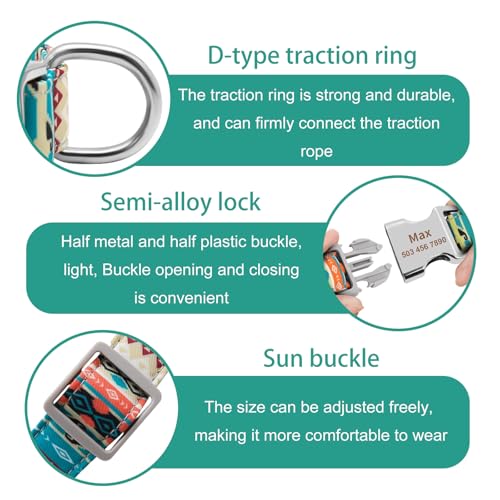 Personalisiertes Hundehalsband Mit Namen & Telefonnummer, Verstellbares Halsband für kleine, mittlere & große Hunde – Individuell für Rüden & Hündinnen (Lila)