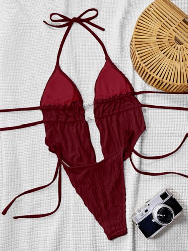 Image of RoseSeek Women's 2 Piece Boho Polka Dots Beaded Bikini Sets Sexy Swimsuits