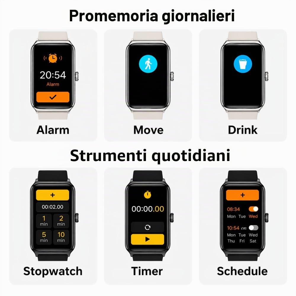 Orologio Smartwatch Donna Uomo, 1,47’’ Display Fitness Tracker, Smartwatch Pressione Sanguigna, Contapassi Polso Monitoraggio Della Frequenza Cardiaca, Smart Band Compatibile con Android e iOS (nero)