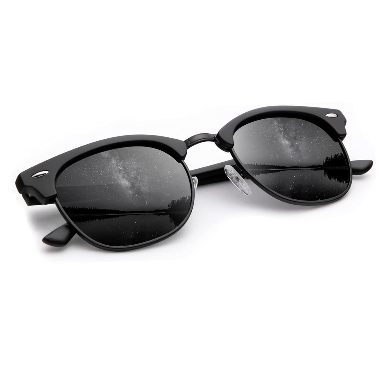 KALIYADI Sunglasses Men Polarized Sunglasses for Men Women Unisex Semi-Rimless Frame Retro Driving Sun Glasses UV Blocking