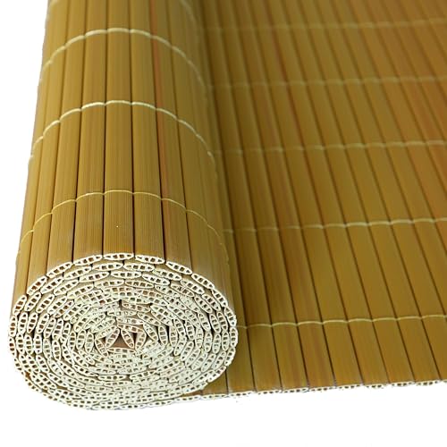 ESTEXO PVC Sichtschutzmatte aus Kunststoffröhrchen Bambus 0,80 x 4 m
