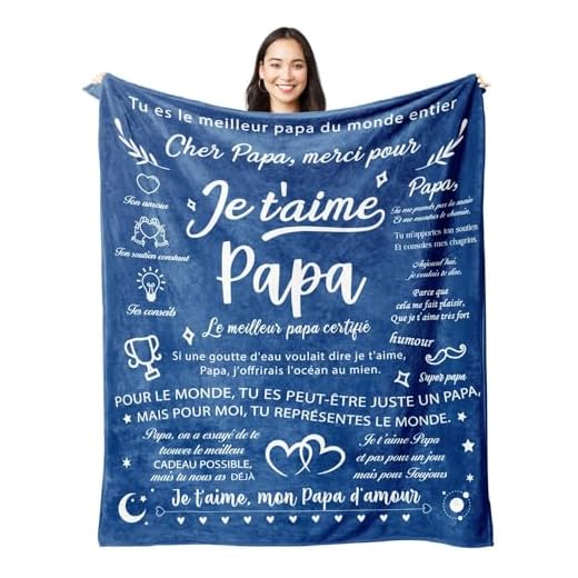 Couverture en Flanelle avec message pour papa - Juratar