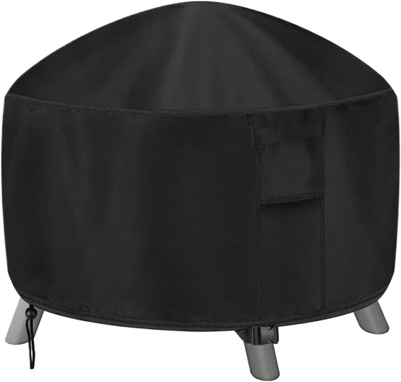 Sturdy 2pcs Heavy 600D Waterproof Patio Fire Pit Cover BBQ Grill Outdoor Garden Yard Round Table Covers UV Protector(71x40cm(28x16in))