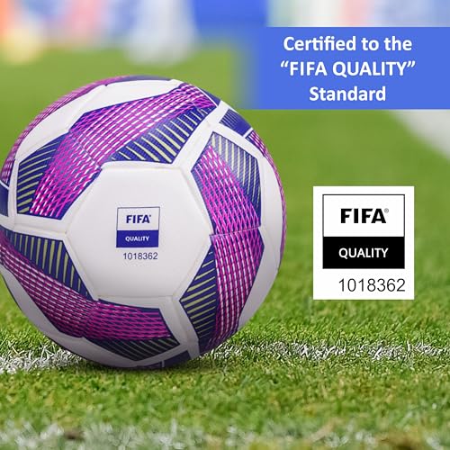 NIVIA Equator Football, Match Ball, 32 Panels, Durable & Soft PU Leather Cover, Butyl Threadwounded Bladder, FIFA Quality, Made for Tournaments, to Play on Both Natural and Artificial Grass 5
