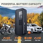 Tire Inflator Portable Air Compressor, 150PSI Electric Air Pump | Digital Pressure Gauge & LED Light, 7200mAh Rechargeable, Cordless Car Tire Inflator for Cars, Motorcycles, Bikes and Balls