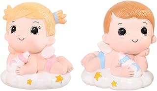 UPKOCH Boy& Day Supplies Lovely Cake Topper Boys Interesting Girl Chic Birthday Dolls Baby Bottle for Kids Couple Design Wedding Valentines Doll Decor Funny Adornment Shower Prince with