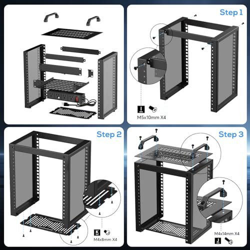 Image of 10Inch Mini Server Rack,6U Network Rack with Rack PDU Power | Depth of 7.87 inches. Suitable for IT Equipment, Networks, Servers, Audio and Video Equipment.