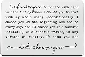 I Choose You Metal Wallet Insert Card