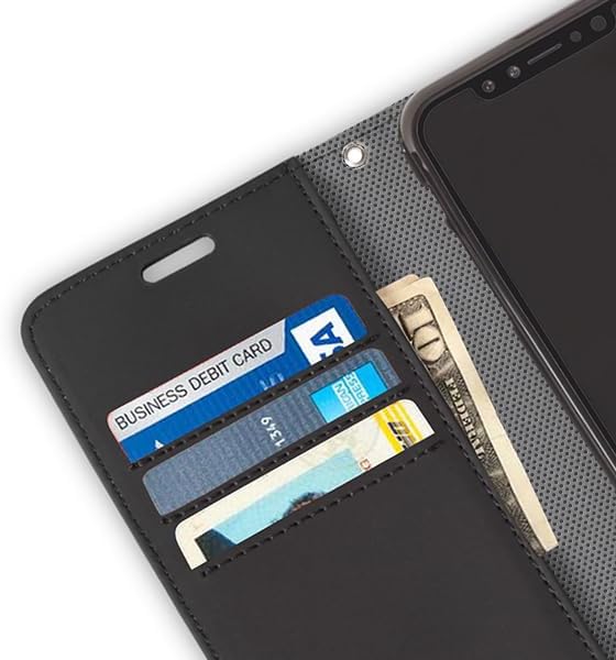 SafeSleeve Wallet Leather Case for iPhone 16 Plus EMF Blocker for Cell Phone with 3 Card Holder & Adjustable Stand – Magnetic Closure, and Magnetic Folio Protection for Daily Use (Black) - Image 3