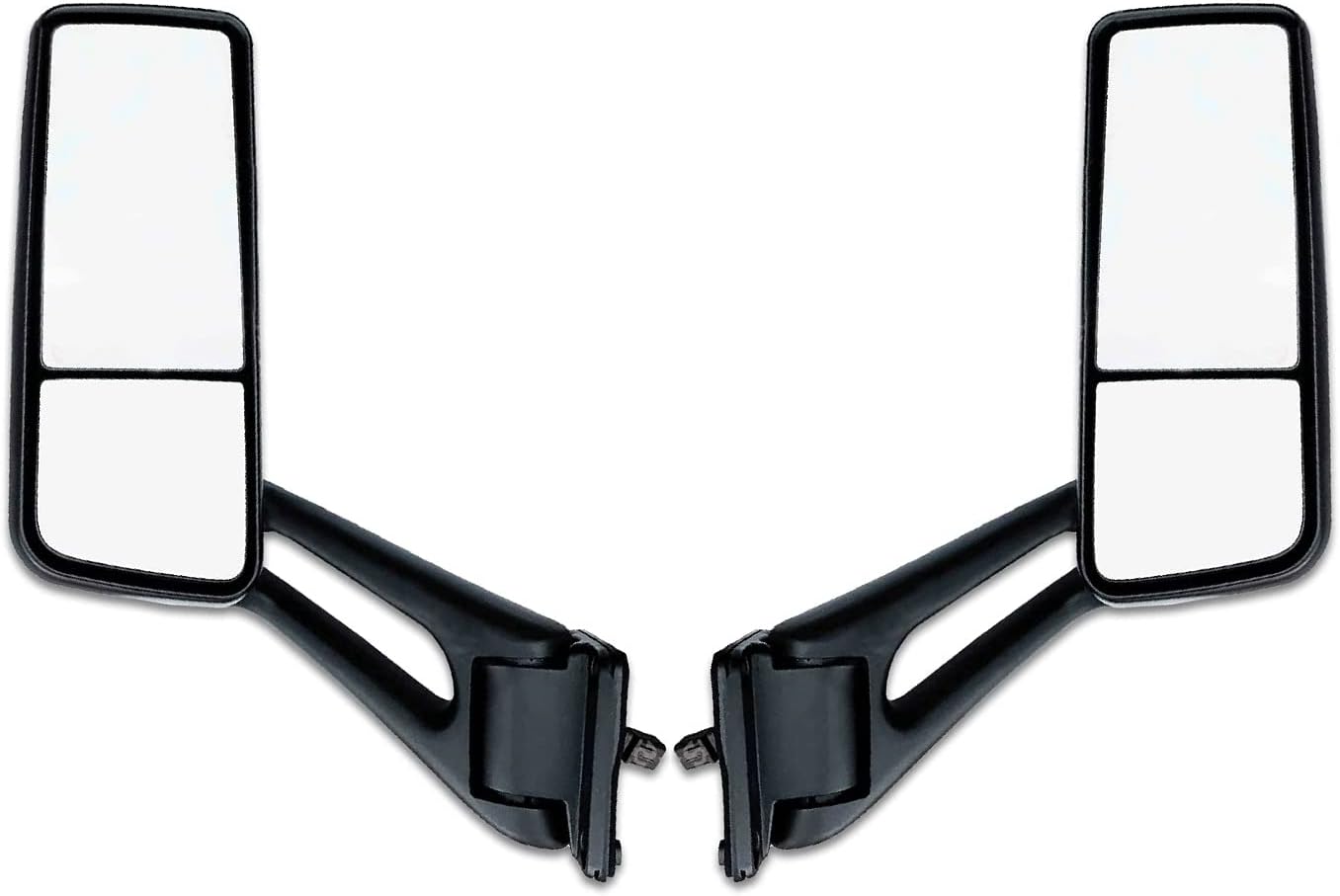 Kozak Black Door Mirrors with Arms Left [Driver] and Right [Passenger] Side Compatible With Peterbilt 579 2013-2021 PLUS Logo, Kozak Vest and 2x22 inch Windshield wipers