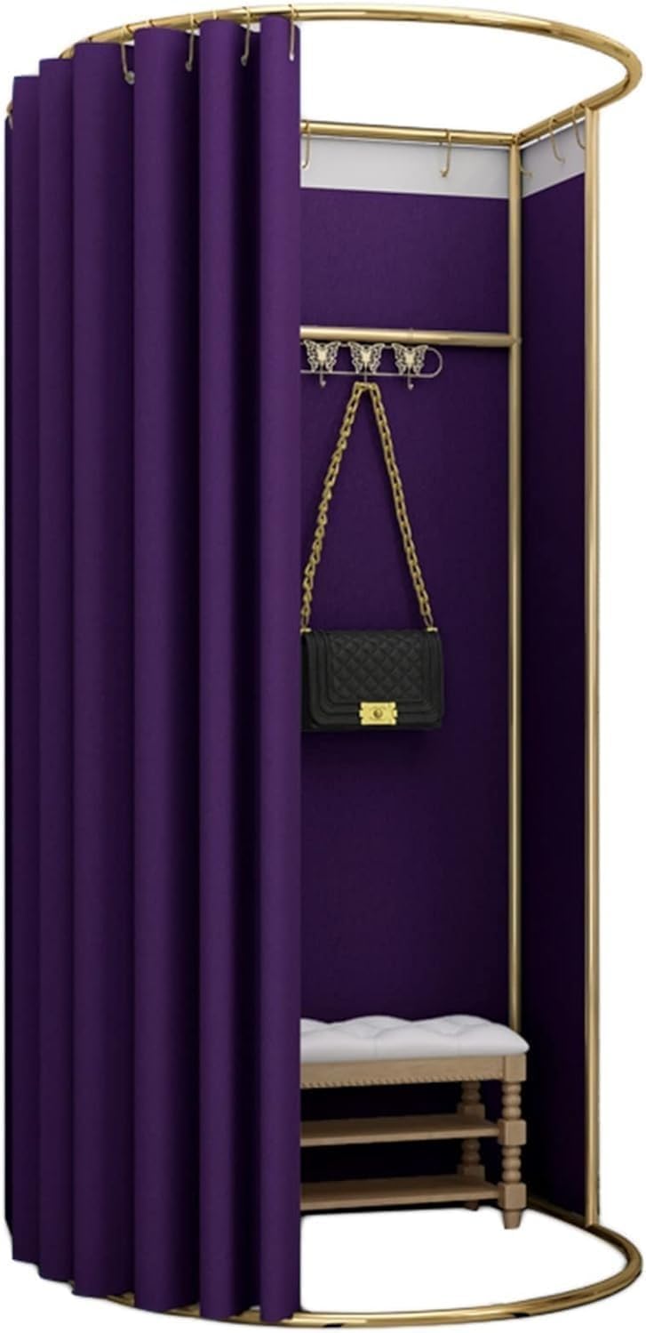 Cabine d'essayage pour magasin de vêtements avec grand rideau occultant violet