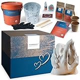 Wunderwerk ABDRUCKSET für Paare - mit Geschenkkarton Verlobung, Hochzeit, Jahrestag etc. Gipsabdruck/Handabdrucksets