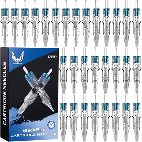 Blackbird BLACKBIRD-SPR Disposable Tattoo Cartridge Needles 30Pcs #12 (7Rm) Standard Sizes Long Taper Curved/Round Magnum cover