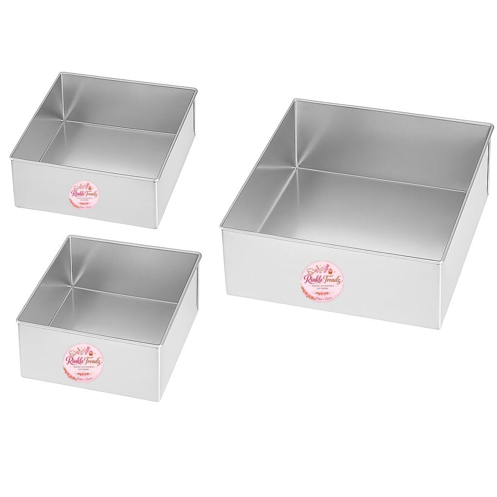 Aluminium Square Cake Mould Cake Pan Cake Tin Tray 6 Inches X 3 Inches Height Baking Half 1/2 kg 500 Grams 6x6x3 Inches - Silver — Amazon image 8