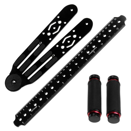 Fotodiox Pro Gotough Wedge - Black Aluminum Metal (Red Handles) Stabilizing Grip System Compatible With Gopro Hero 1/2/3/3+/4/5/6/7 And Other Action Cameras #TOP1