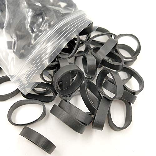 Rubber Bands - SOTICA 300PCS Black Flat Rubber Loop Elastic Damping Soft Rings for Office Home School Tattoo Machine Gun Tubes Needle Tip Supply Tattoo Accessories