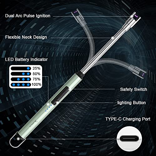 Encendedor eléctrico recargable USB con cuello flexible 360° miniatura 2