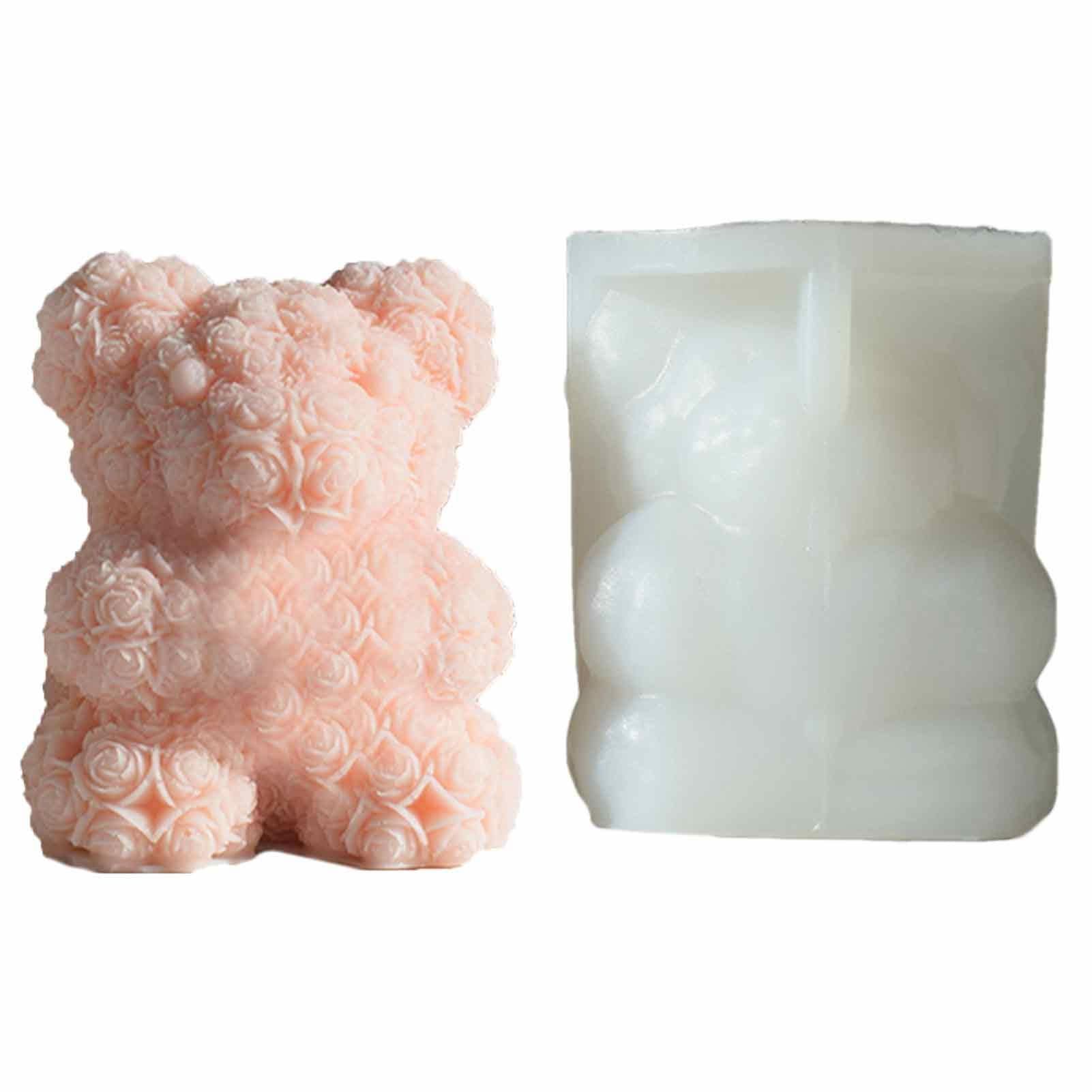 Moule à bougie ours en silicone pour fabriquer un cadeau de Saint-Valentin personnalisé